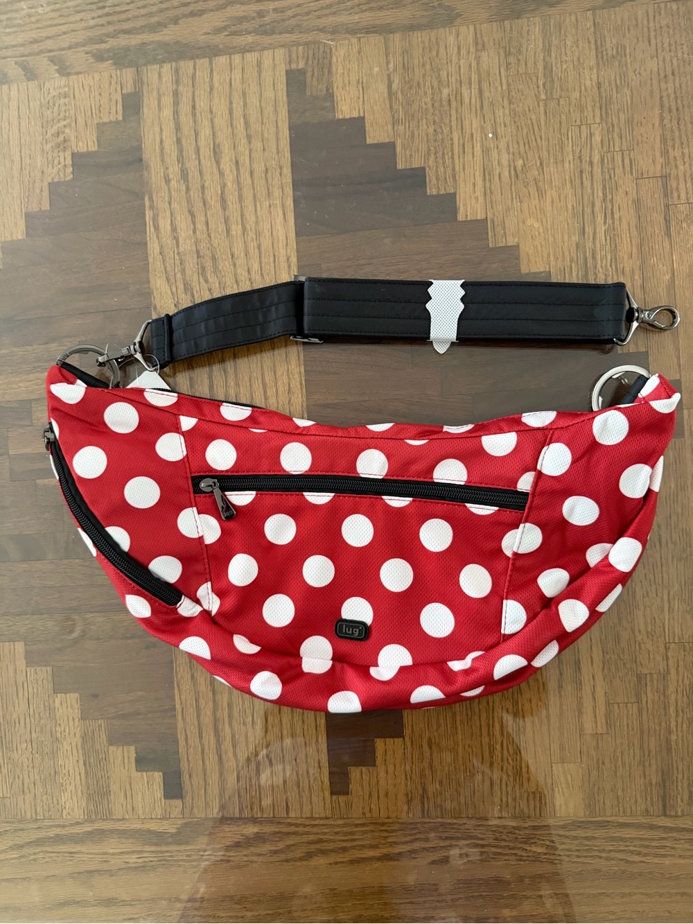 lug Red and White Polka Dot Crossbody Bag - Picture 3 of 5